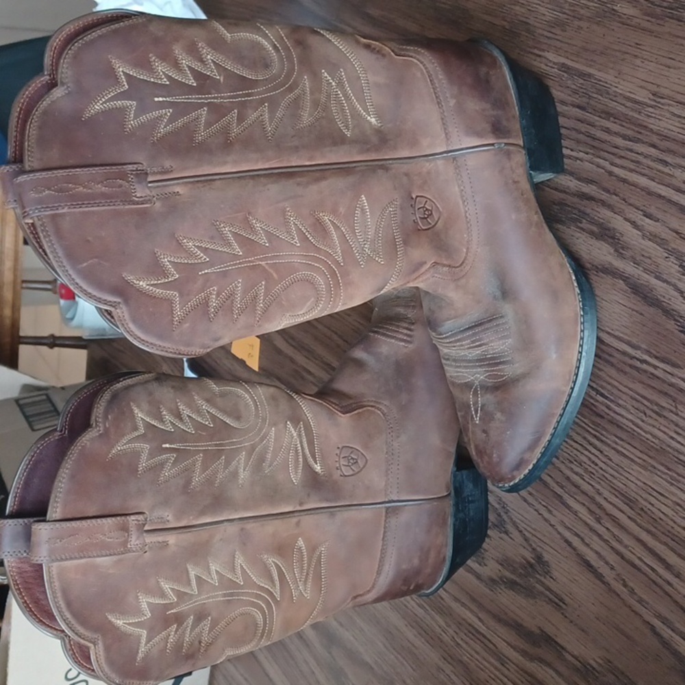 Ariat Heritage R Toe Western Boots Ladies 8B, EUR 38.5, Distressed Brown - Picture 9 of 10